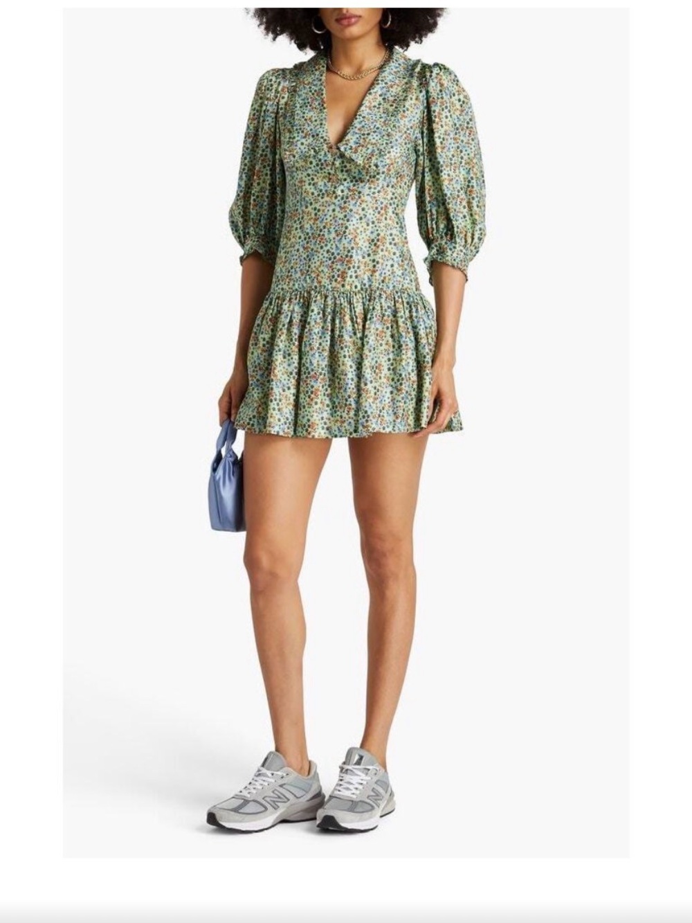 Sandro Women’s Floral Puff-Sleeve Dress - Light Green Multi